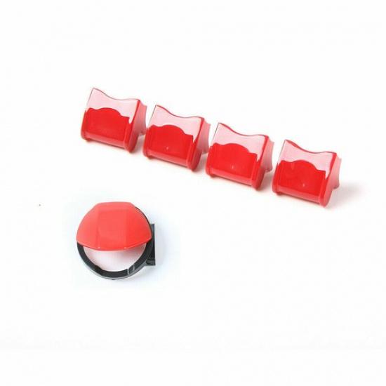 Start/Stop Control Button Cover Trim 5PCS For Ford Mustang 2015- Bright Red