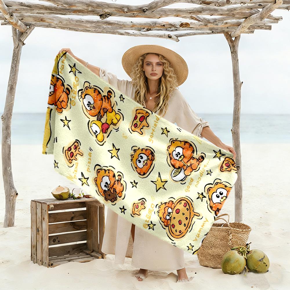 Garfield Beach Towel Soft Durable Quick-Dry Comfortable Lightweight Suitable for Swimming, Gym, Camping, Yoga Vacation