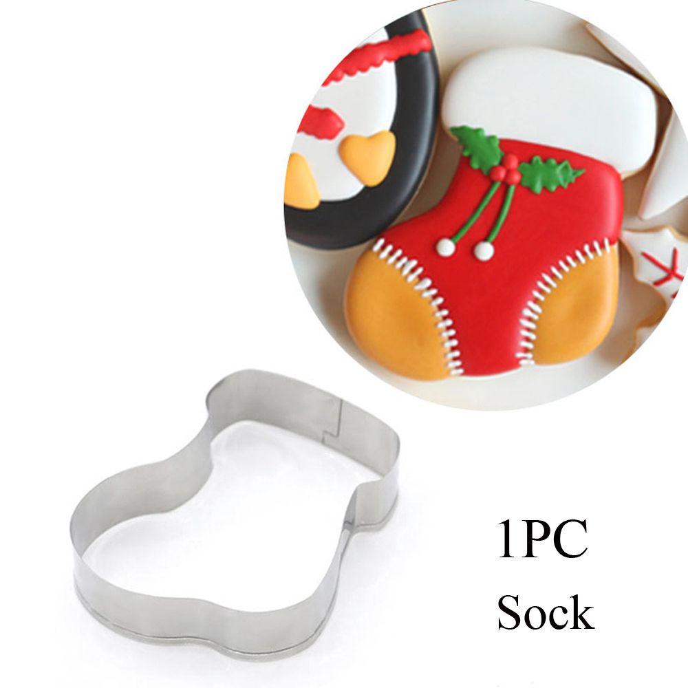 1/2PCS Gingerbread Man Santa Claus Snowflake Elk Christmas Cookie Cutter Cake Mould Baking Tool Biscuit Mold