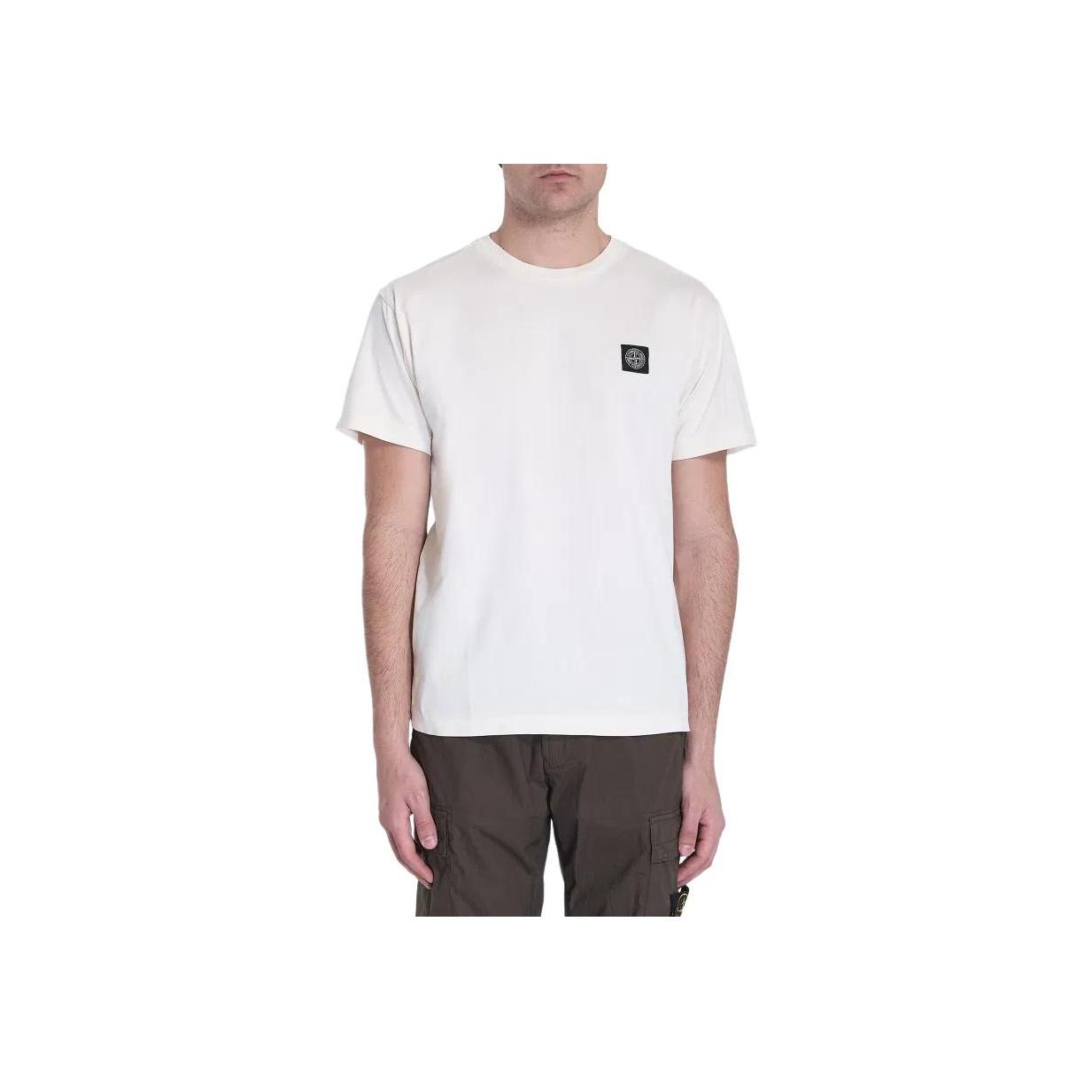 STONE ISLAND Однотонная футболка с коротким рукавом и круглым вырезом облегающего кроя Мужские топы Белый K1S1521000-39S0013-V0093 XXL 14840₽