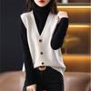 Knitted Sweater Vest Cardigan Top Early Autumn Womens Waistcoat Sleeveless Jacket Outerwear