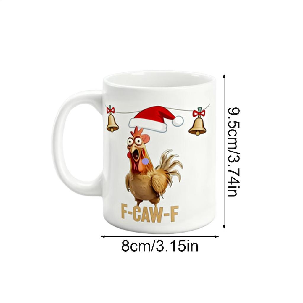 Christmas Mugs Chick Pattern Cartoon Cup Ceramic Christmas Coffee Cup For Men Youth Child Friend Mom Lady Kitchen Holiday