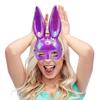 Frauen Häschen Maske Maskerade Maske Tier Halbgesichtsmaske Hasenohren Maske für Cosplay Halloween Kostüm Accessoire Geschenk