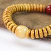 Yellow Sandalwood & Bodhi Root Bead Bracelet for Couples - 3*8MM Spacer Tablets