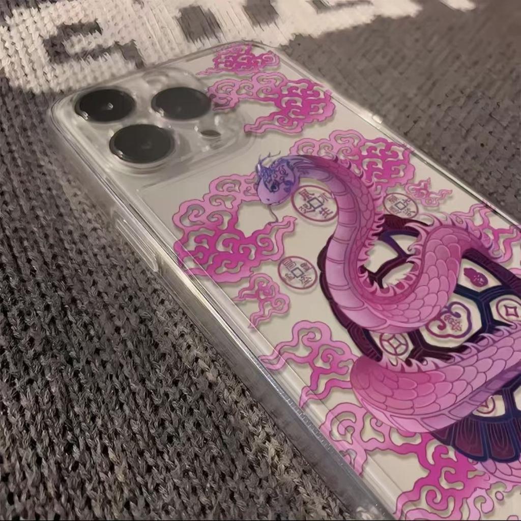 Xiangyun powder snake is suitable for Apple iPhone16Promax/14/13Pro mobile phone case 12/15/16/16PRO