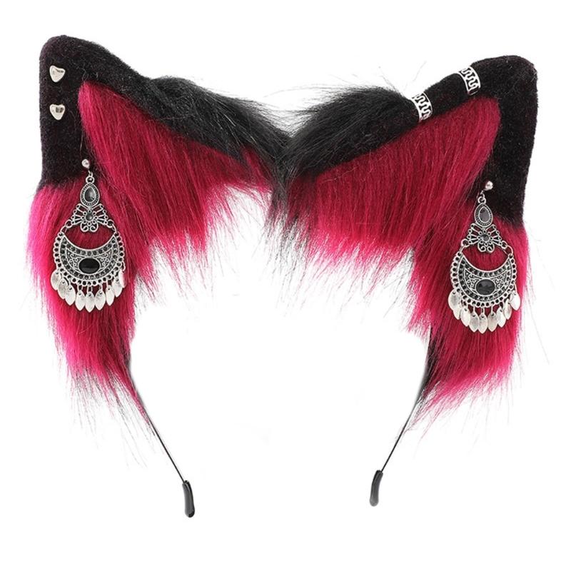 Sexy Foxes Bunny Ear Headband Lolita Cosplay Beast Ears Hair Hoop Anime Cosplay Props Furry Masquerade Party Costume Hairband