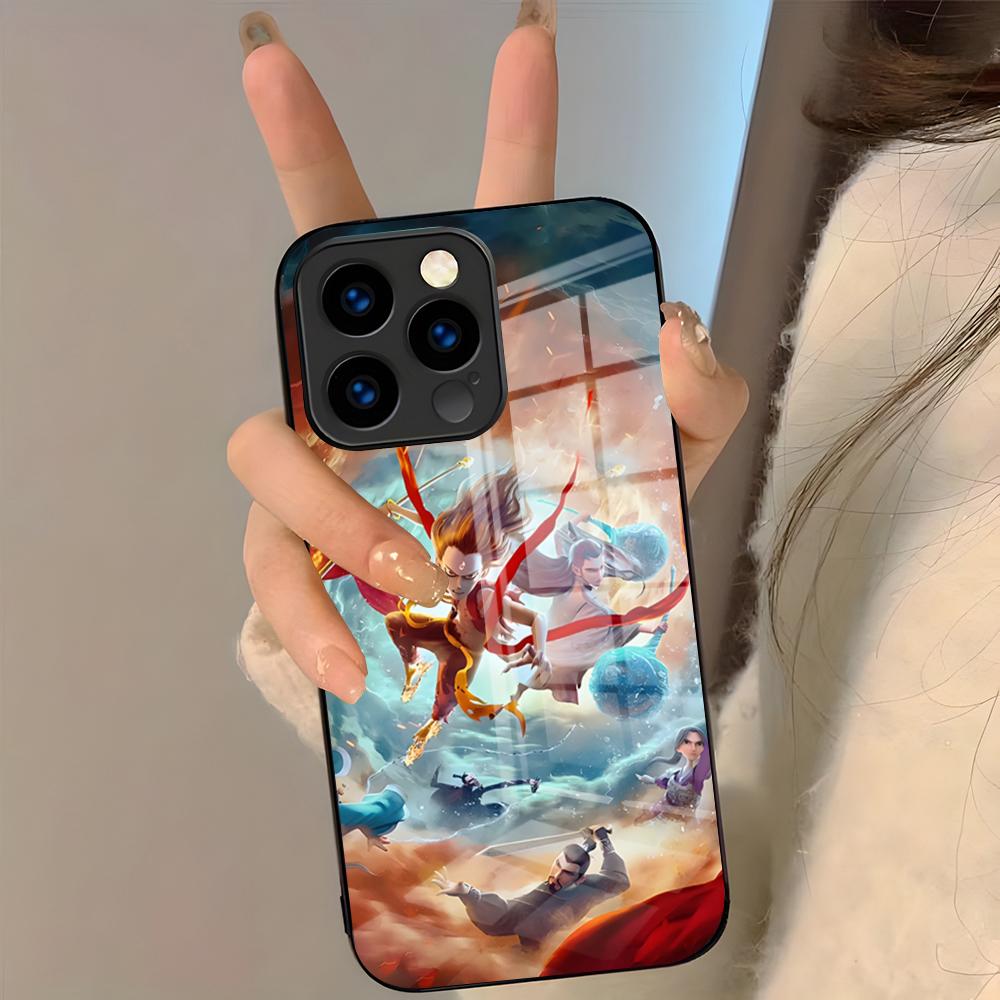 Cartoon Movie Nezha Phone Case For IPhone 17 Pro Max 16 15 14 Pro Max 13 11 Plus Glass Cover