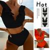 European & American Lace-Up Halter Bikini Top - Women's Beach & Hot Spring Swimwear 2025