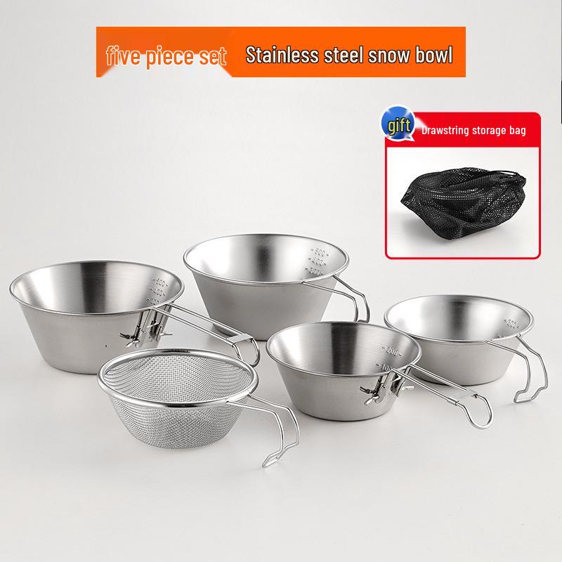 Portable 304 Stainless Steel Sierra Camping Bowl - Foldable Outdoor Picnic Tableware