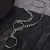 Collana Lariat Cuore Personalità Acciaio Inossidabile Catena Scorrevole Choker Girocollo Punk Rock Pesante Cubana Lunga Per Unisex
