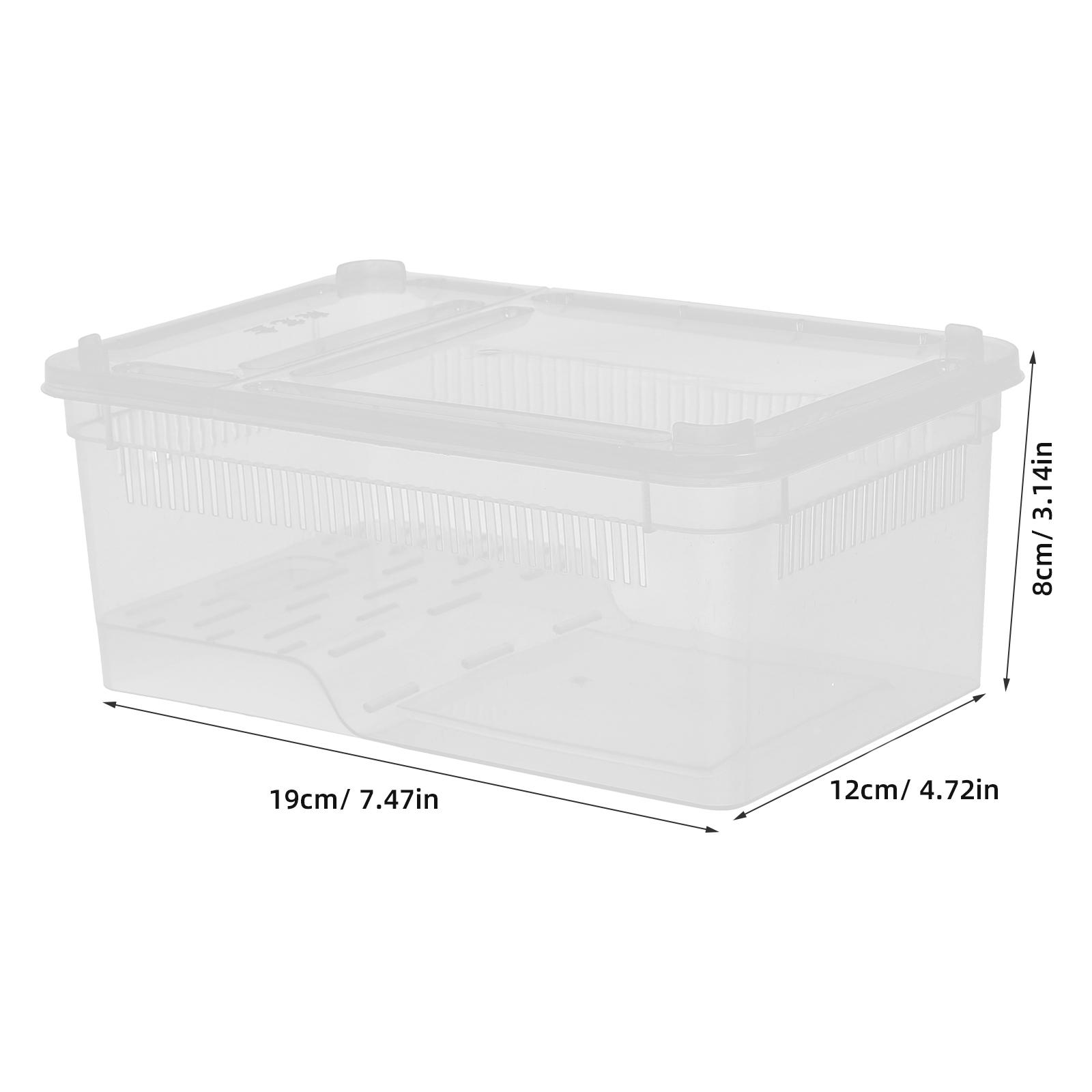 Reptile Habitat Container Transparent Plastic Breeding Box For Gecko Lizard Snake Turtle Insect Spider Cricket Keeper Portable