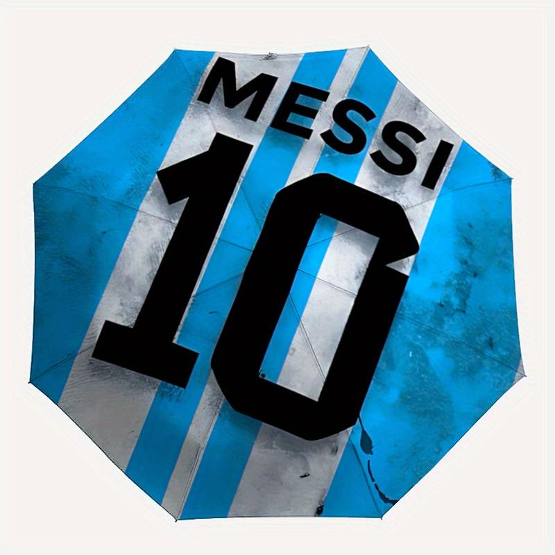 

1pc Messi Automatic Folding Umbrella, 8 Ribs for All-Season Use, Portable for Travel & Outdoor Activities080