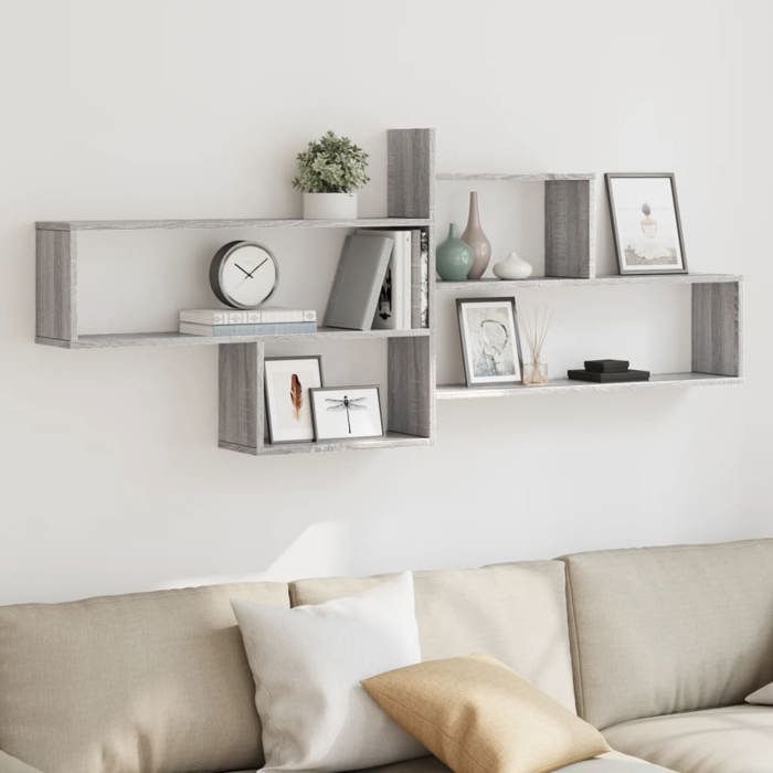 VidaXL Étagère murale sonoma gris 167,5x18x68 cm bois ingénierie 853322