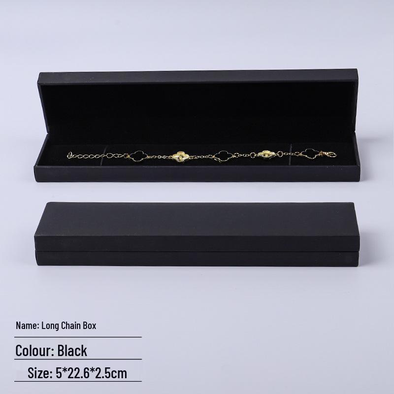 Black Right Angle Flip-top Jewelry Gift Box - Ring & Earring Packaging with Logo Printing