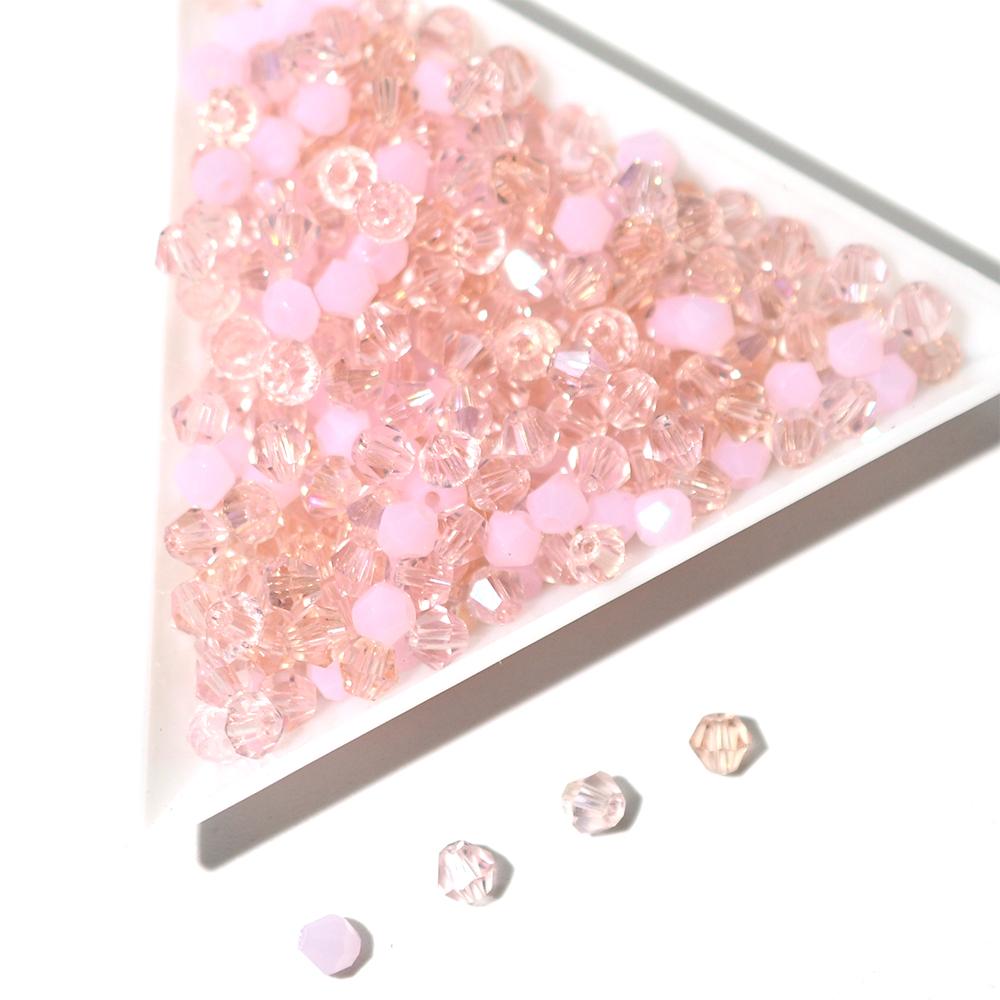 4mm Crystals Glass Beads for Jewelry Making Mix Color Handmade Findings Bicone Shape Spacer Beads DIY