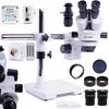 Kit de Microscópio Estereoscópico Óptico Techrebal 10Hs + Câmera Techrebal "Silver Jet"