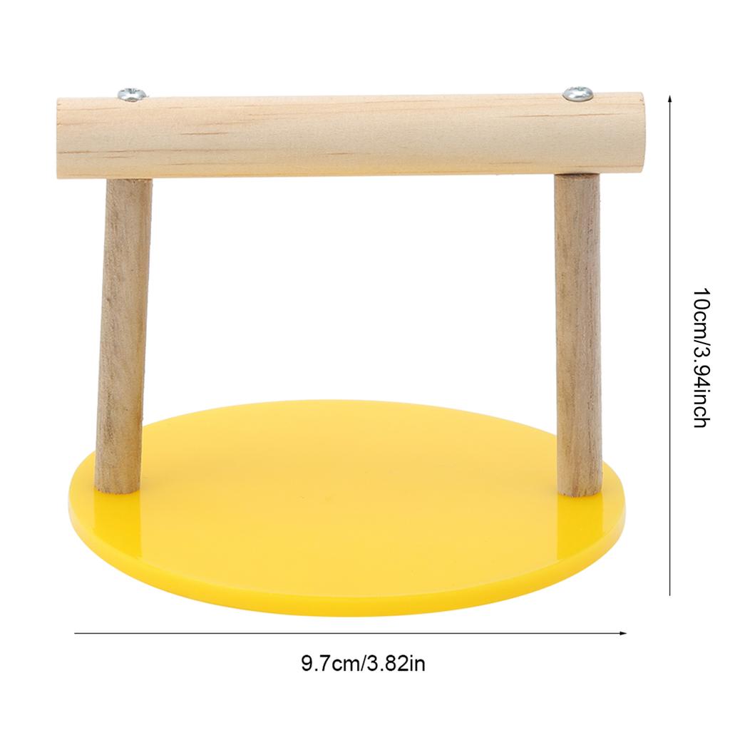 Bird Wooden Perch Standing Frame Stand Pole Plastic Base Parrot Chewing Biting Toy Cage Accessories