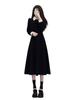 [Original Practice] Early Autumn Black Dress Children Xiaoxiang Hepburn Style Waist and Thin Dress with a Whole