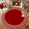 60/80CM Santa Claus Round Christmas Rug Anti-Slip Xmas Floor Mat  for Bedroom Living Room