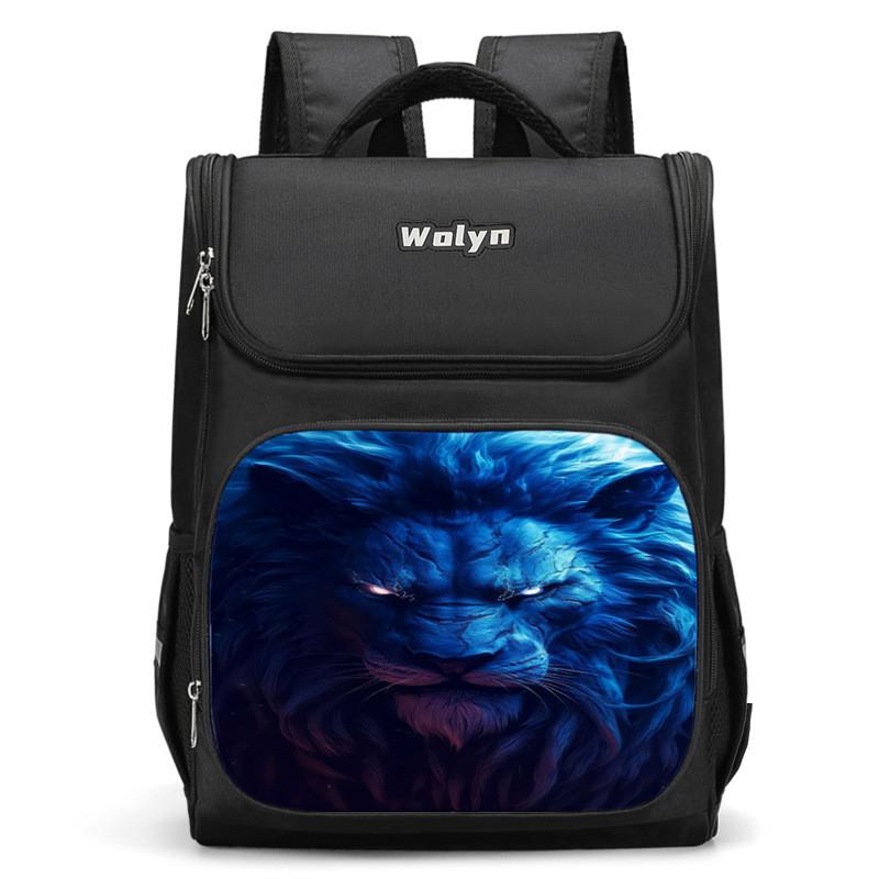 Spacious Lion-themed Backpack For Elementary School Kids Oxford Fabric Lightweight