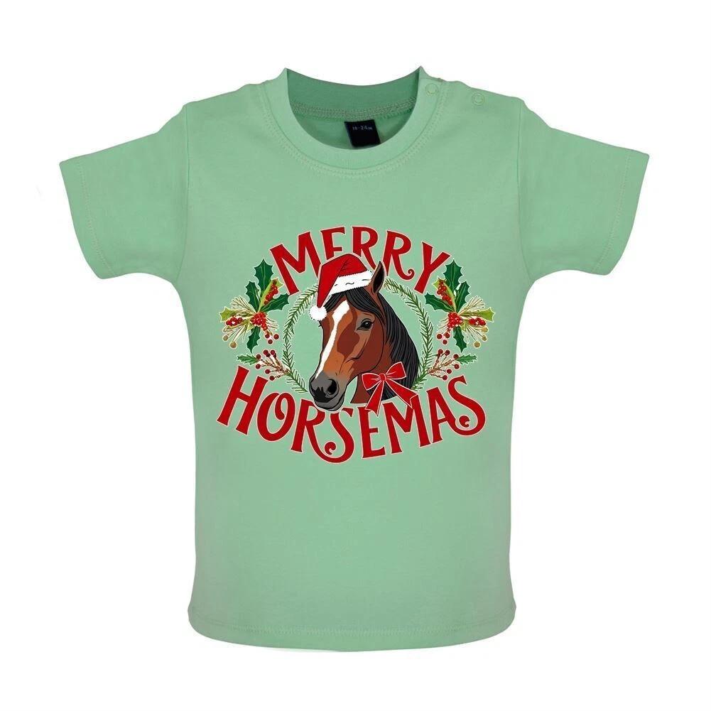 Merry Horsemas Christmas - Baby / Romper - Horse Ride Christmas Horse Love 140