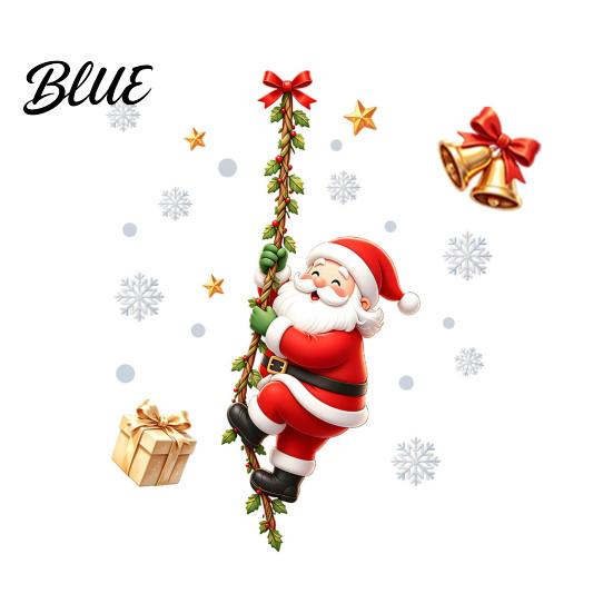 Holiday Party Wall Decor Christmas Santa Claus Light Switch Sticker with Climbing Vine Design Funny PVC Decal for Seasonal Art Home Decoration,