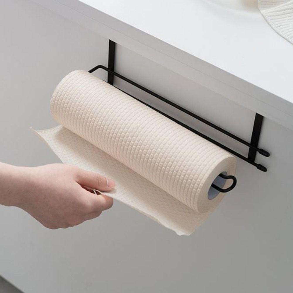 Wall Mounted Under Cabinet Paper Towel Holder Minimalist Cling Wrap Storage Rack  Toilet