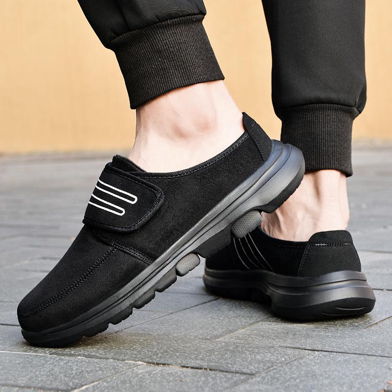 Erkek Günlük Ayakkabılar peluş Kış Sıcak Peluş Unisex Kadın Ayakkabıları Kumaş Yürüyüş Yarım Terlik İç Mekan Dış Mekan erkek ayakkabıları