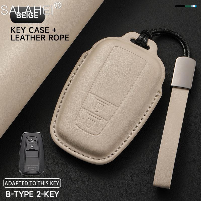 Leather Car Key Case Cover Shell For Toyota Prius Camry Corolla C-Hr Chr Rav4 Prado Izoa Levin Avalon    Accessories