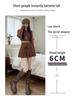2026 Spring Retro Pleated High-Waisted Suede Skirt - Women's Slimming, Leg-Lengthening Academy Style