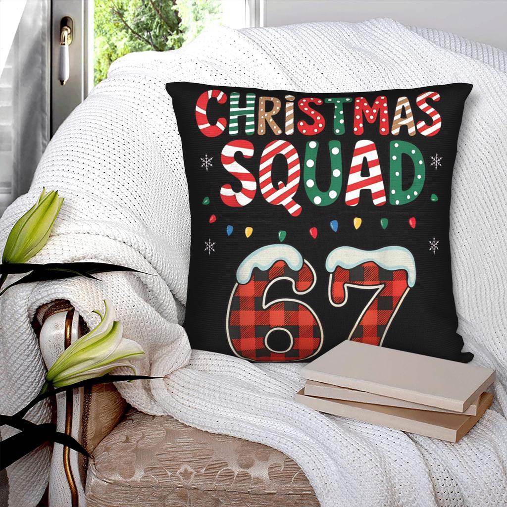 Christmas Bruh 67 Six Seven 6 7 Italian Brainrot Meme Pillowcases Soft Cushion Cover Pillow Covers Square Multi Size