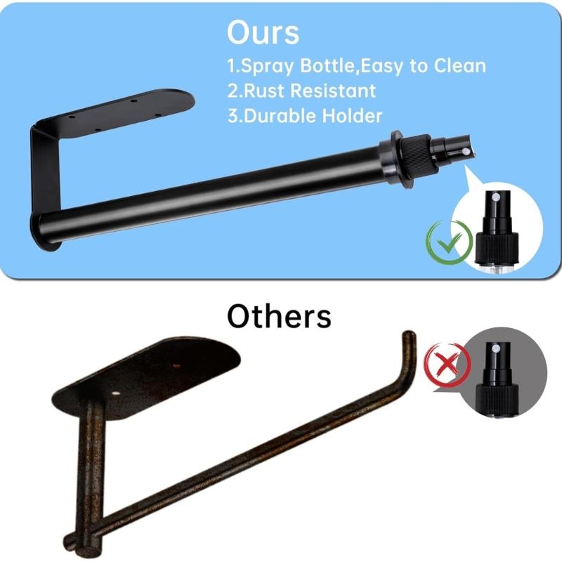 Space Saving Vertical Tissue Holder with Adhesive/Screw Mounting Waterproof Steel Bathroom Organizers Simple Installation