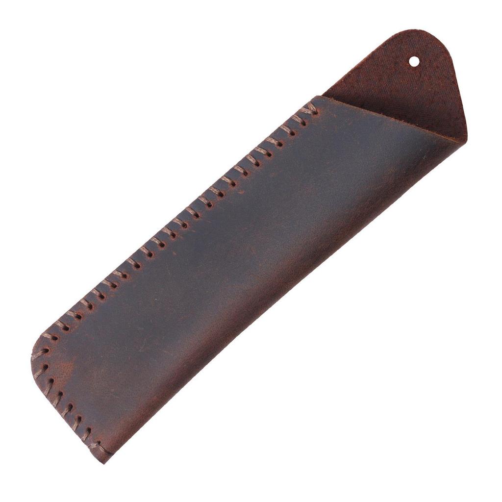 Genuine Leather Retro Pen Case - Handmade First Layer Cowhide Pencil Bag, Creative Gift Protective Cover