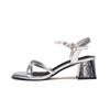 Augustine thick-heeled sandals women 2025 new summer wear pearl one-word buckle French fairy wind cool slippers