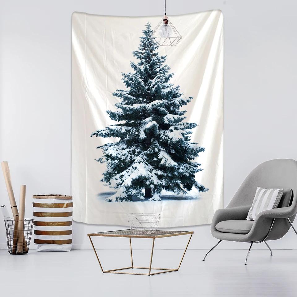 New Year Christmas Tree Tapestry Ornament Wall Hanging Tapestry Carpet Xmas Home Deocr Yoga Pad Bedspread Beach Mat Gift