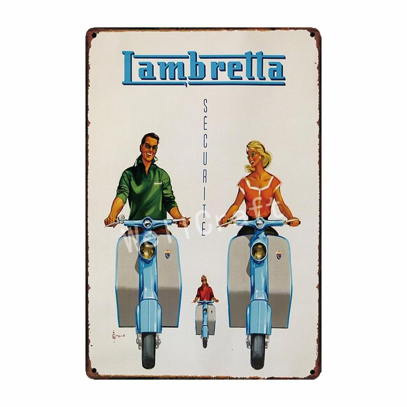 [ WellCraft ] Lambretta Motor Tin Sign Home Wall Plaque Painting Store Decor 20*30 CM FG-204