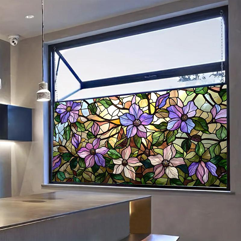 45X100cm Electrostatic Glass Patch Abstract Mosaic Pattern Privacy Stained Film