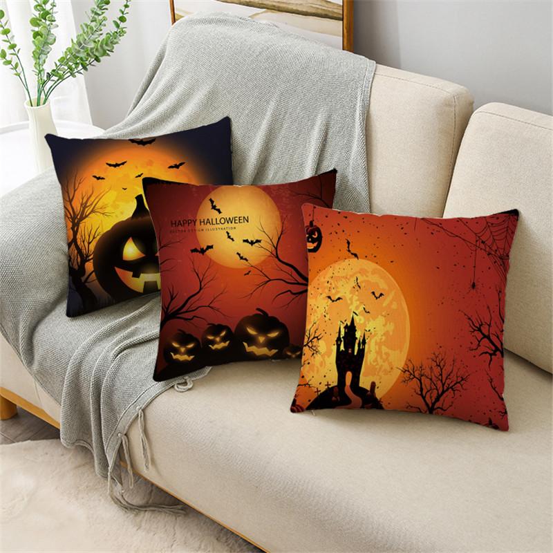 Halloween Theme Moon Night Series Pillowcase Dark Wind Sofa Cushion Cover Holiday Gift 40*40cm/45*45cm/50*50cm