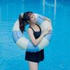 Vintage Swim Ring Toy Inflatable Swimming Pool Floats Striped Pool Inner Tubes Party Decor Supplies for Kids Adults
