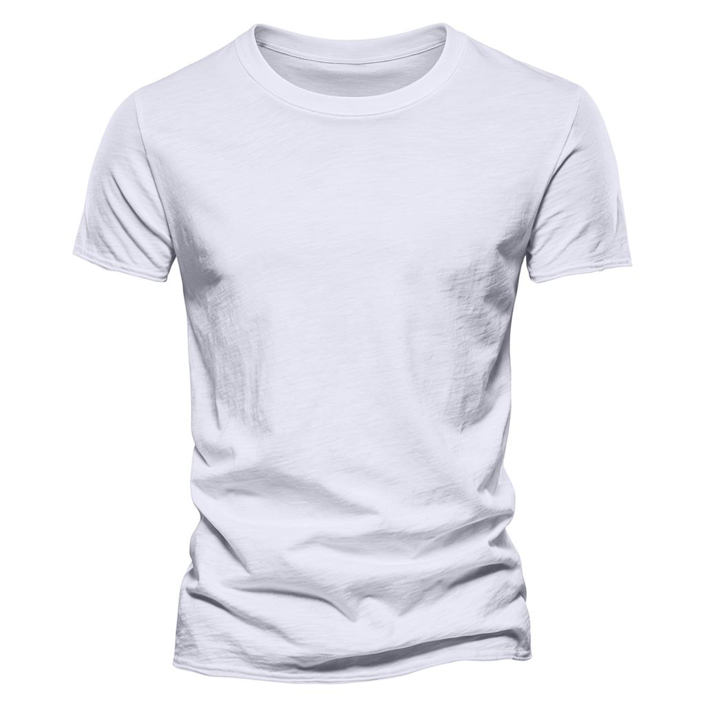 Men's Color Cotton Round Neck Short Sleeved T-shirt