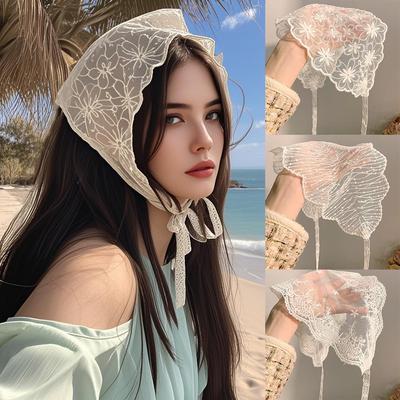 Mesh Lace Hair Scarf Headbands for Women French Style Hair Band Turban Bandana Headwarp Fashion Hair Accessories