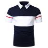 Men S Short Sleeve Color Block Polo Shirt Casual Summer Top