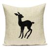 Polyester Black White Animals Horse Deer Bear Geometric Pillow Cover Decorative Sofa Home Cushion Cover For Living Room