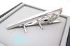 TATEOSSIAN Grid Long Tie Bar Tie Tie (Rhodium) (Tie Pin, Clip, Clip)