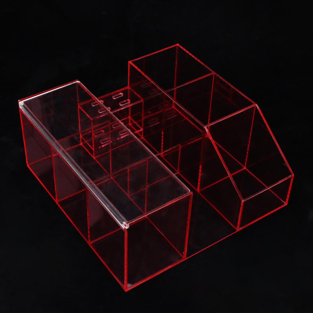Large Capacity Eyelash Grafting Nail Art Tattoo Tool Storage Box Case Organizer (Pink Transparent)