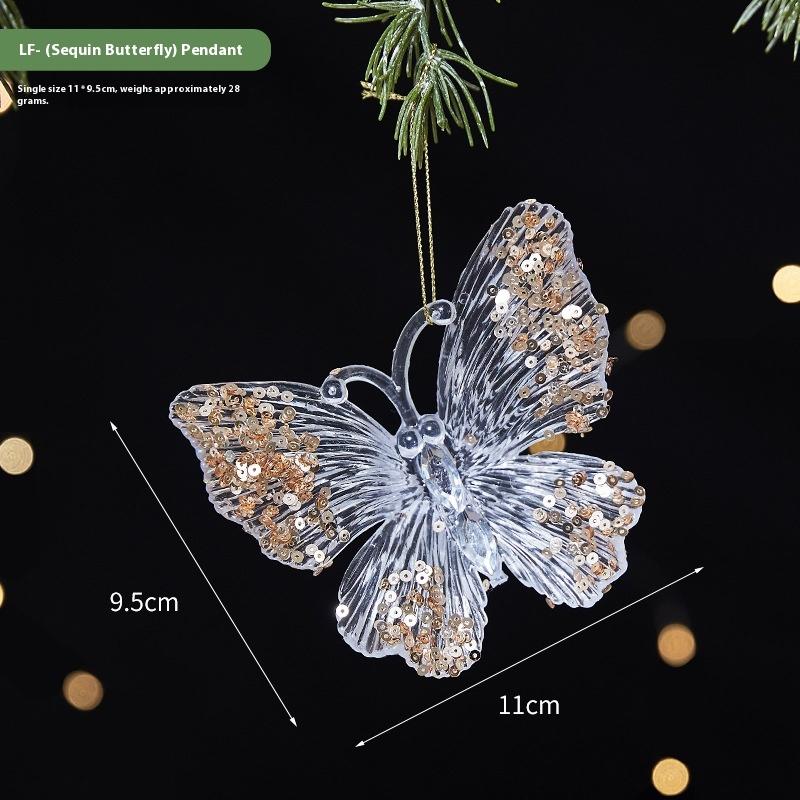 

1 шт. Украшение сцены с рождественской елкой, Рождественский практичный кулон с пайетками из акрила, однотонный, прозрачный кулон в виде снежинки