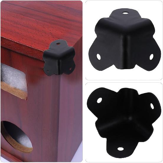 16pcs Speaker Corner Guards Speaker Cabinet Corner Protectors Angle Corner Protector Rounded Metal Guards for Cabinet Guitar Amplifier Speaker Corner