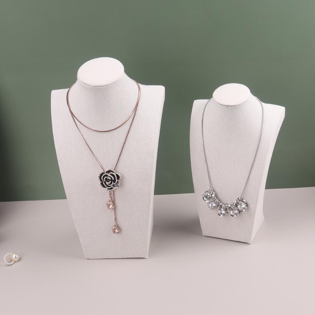 Mannequin Linen Necklace Pendant Chain Jewelry Bust Neck Display Stand Holder