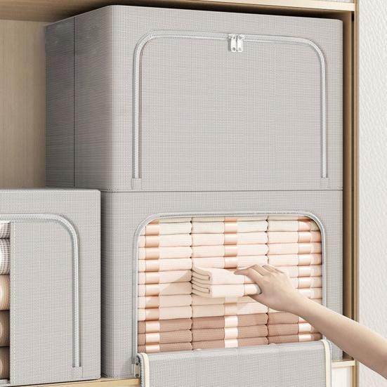 SULUNZEGER Contenitori Per Vestiti Impilabili Con Finestra, 2 Pezzi, Struttura In Metallo, Grandi