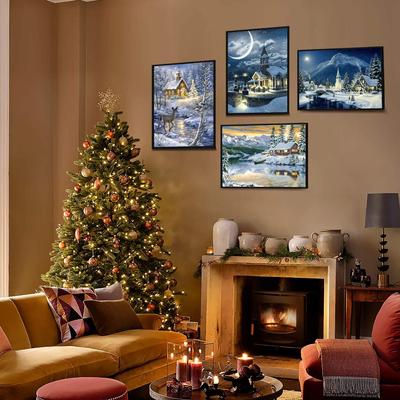 Schneeszene Muster 5D Diy Diamant Malerei 3D Diamant Stickerei Home Dekoration Exquisites Geschenk